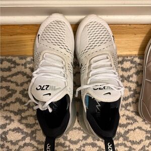 Nike White and Black Air Max 270 Sneakers